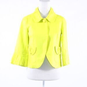 J. Crew bright green linen jacket 0
